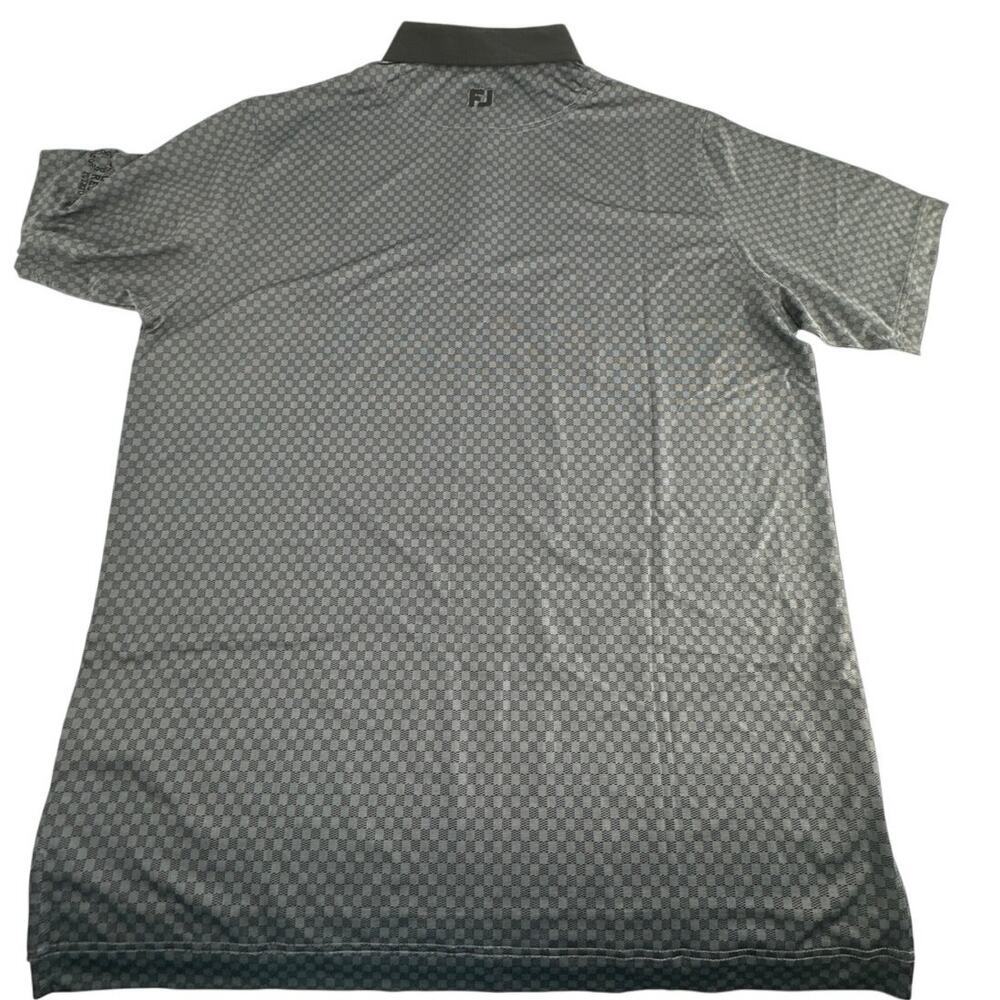 Footjoy Men's Jaquard Black Checker Lisle Golf Shirt Size L - Picture 7 of 9